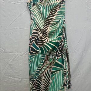 Maggy London Palm Print One Shoulder Dress